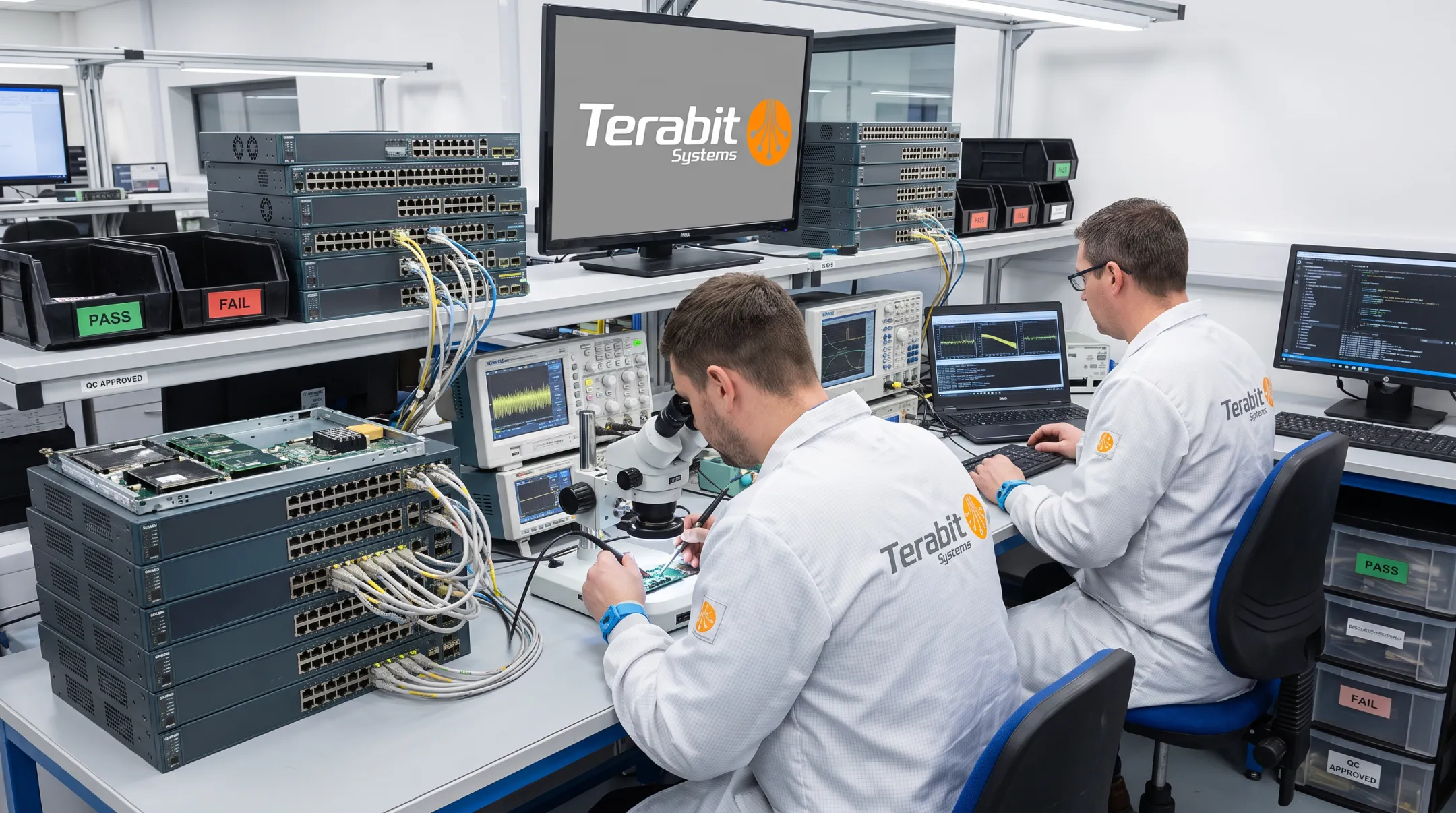 Terabit Systems five-step refurbished switch quality assurance inspection process