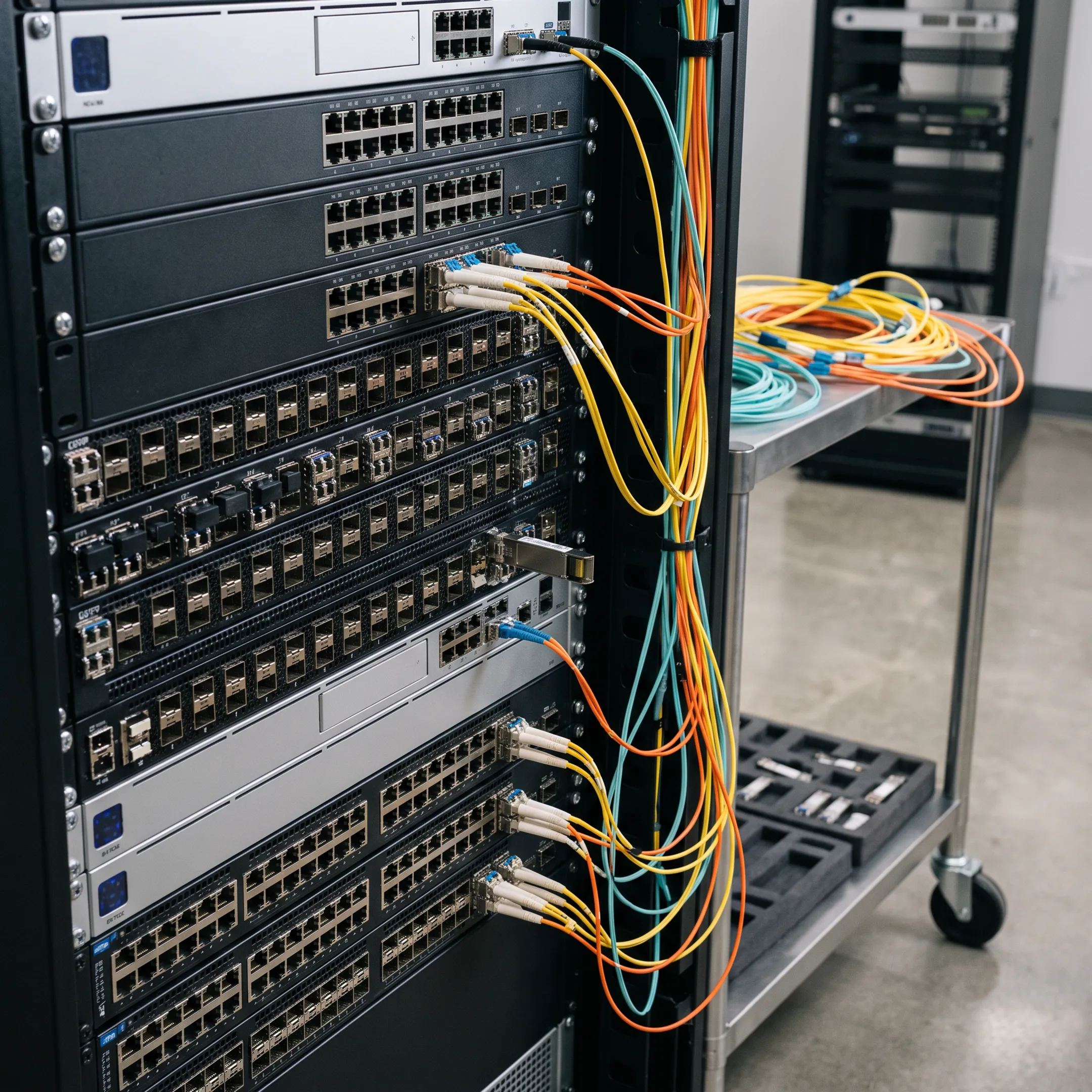 Service provider network using SFP transceivers