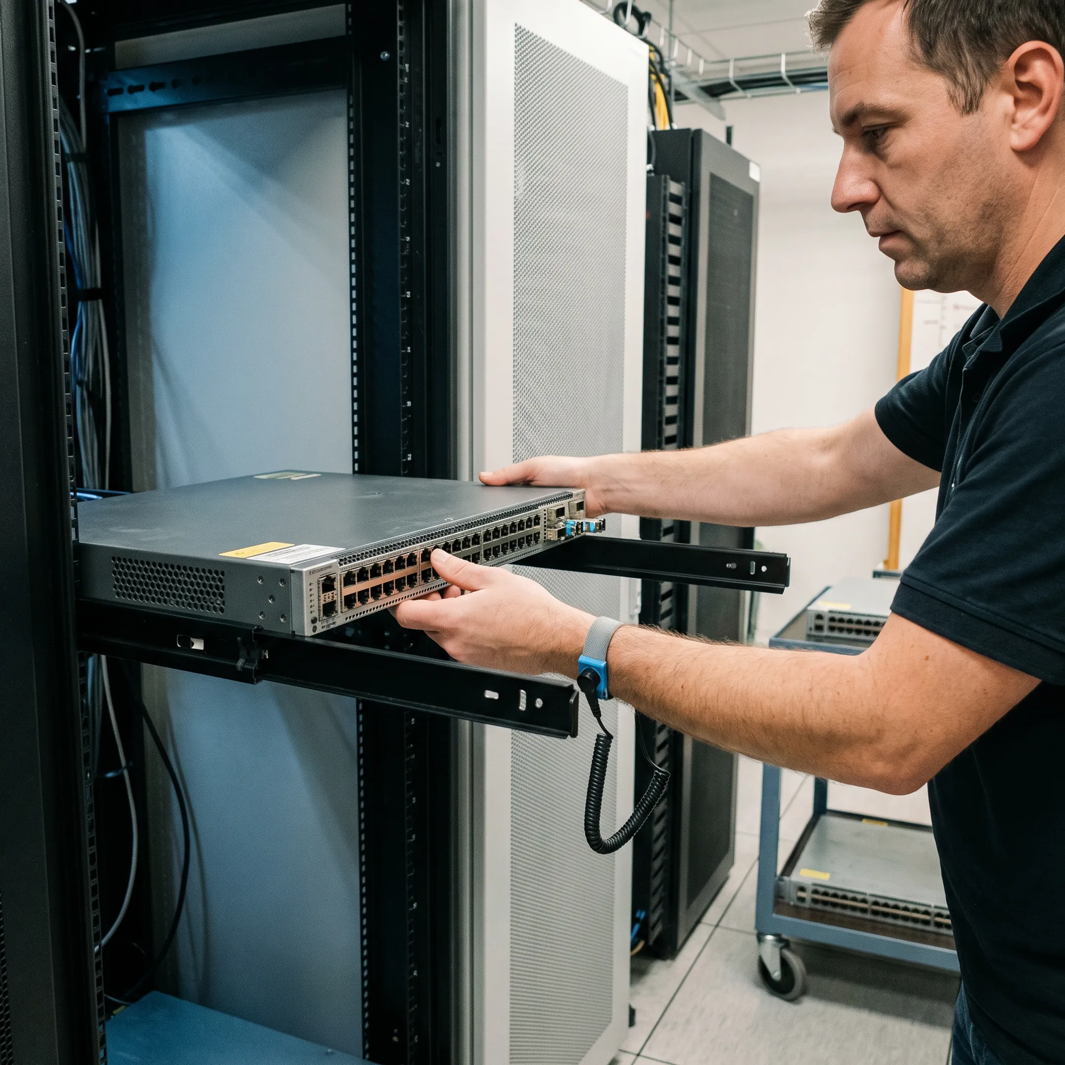 Data centre rack mount kit installation