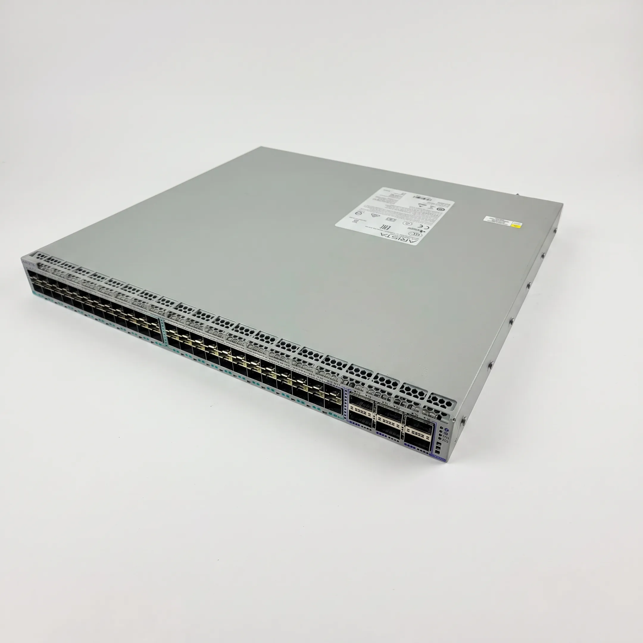 Technician evaluating used network switch