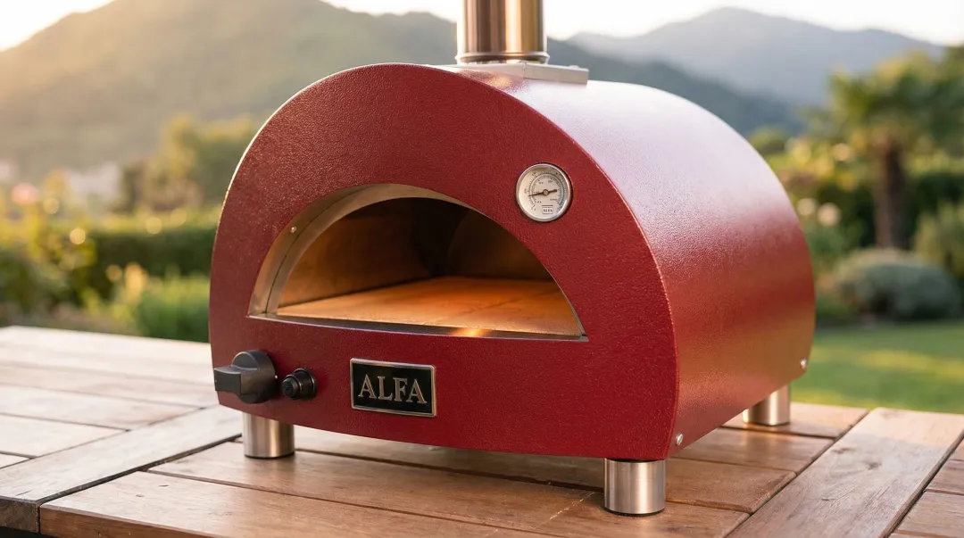 Alfa Moderno portable gas pizza oven with firebrick floor and dome design