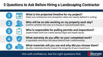 Five key questions to ask a landscaping contractor before hiring checklist