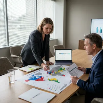 Offshore consulting team planning contact center strategy