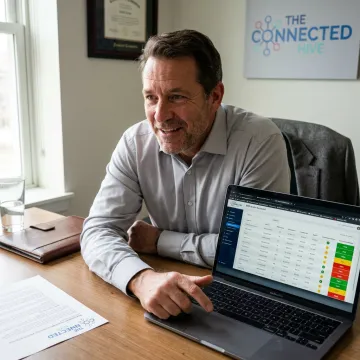 Consultant reviewing outsourced telemarketing partner options