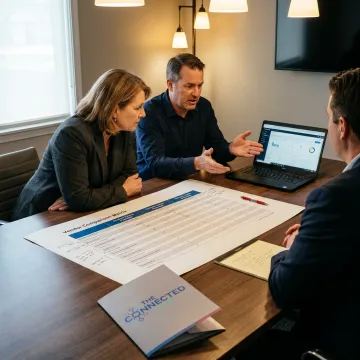 Consultant reviewing legal intake call center workflow