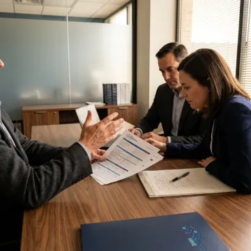 Consultant reviewing hospitality contact center workflows