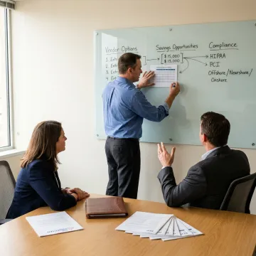Consultant mapping contact center savings strategy