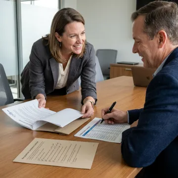 Consultants reviewing vendor evaluation documents