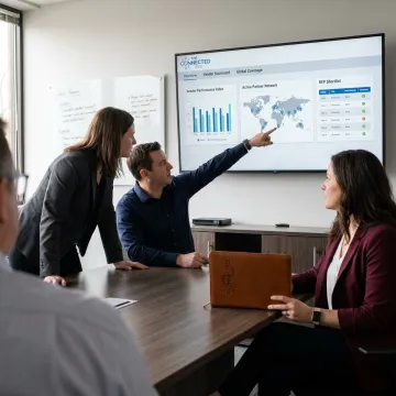 Bilingual consulting team planning contact center strategy