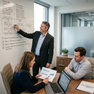 Consultant mapping bilingual contact center process