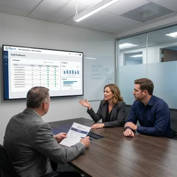 Indianapolis business team evaluating call center vendors