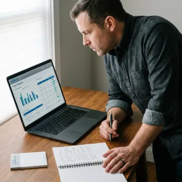 Consultant reviewing outbound sales partner options