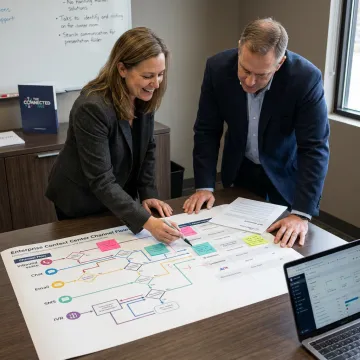 CX consultants reviewing contact center performance