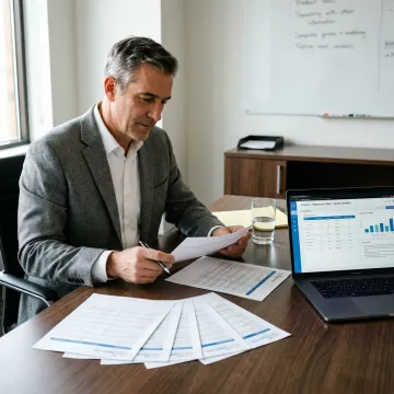 Consultant reviewing restaurant call center strategy
