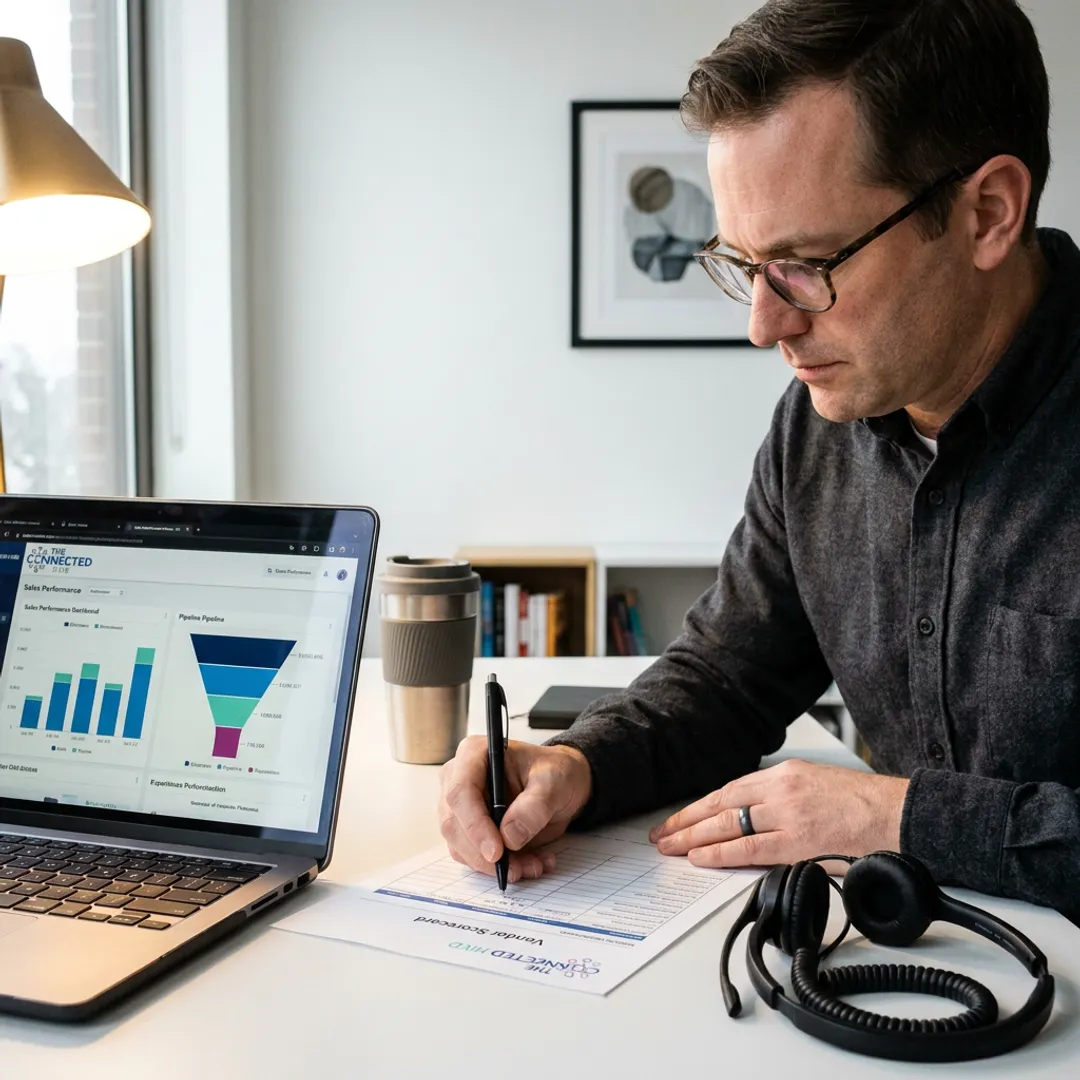 Consultant reviewing outbound calling workflow