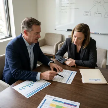 Consultant reviewing dealership call center strategy