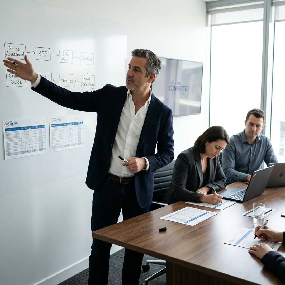 Consultant reviewing BPO vendor selection process