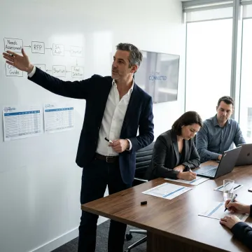Consultant reviewing BPO vendor selection process