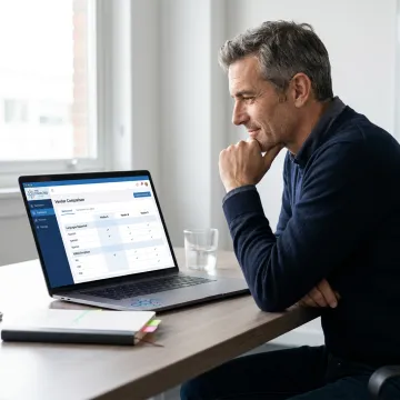 Consultant reviewing bilingual call center partner options