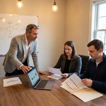 Consultant reviewing ecommerce customer support workflows