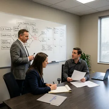 B2B outsourcing strategy session for telemarketing partner selection