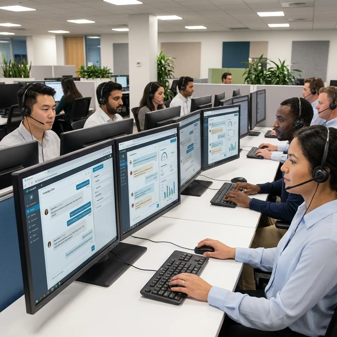 Multilingual call center agents supporting customers