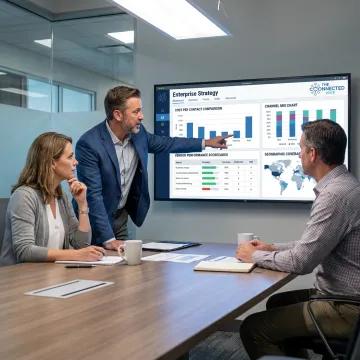 Business leaders planning outsourcing strategy