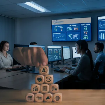 After-hours call center agents supporting customers