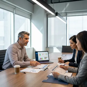 Call center consultant advising business leaders