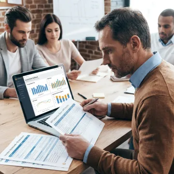 Consultant reviewing BPO vendor options