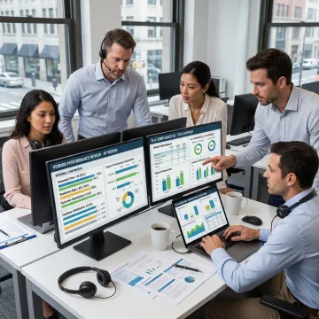 New York business team evaluating call center outsourcing partners