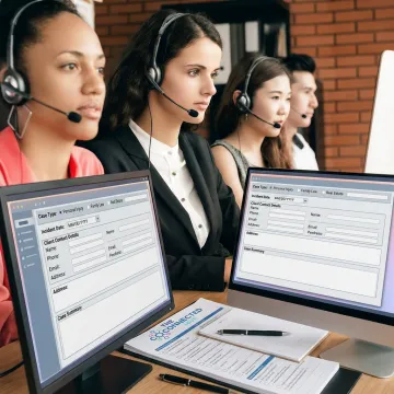 Legal intake call center team assisting law firm callers
