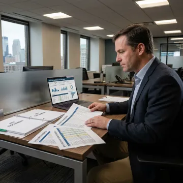 Consultant reviewing BPO partner selection plan