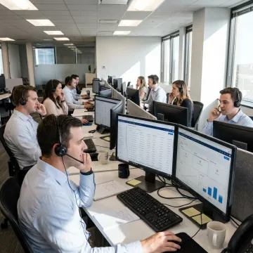 B2B telemarketing agents making outbound sales calls