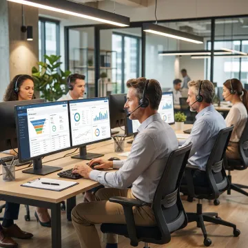 Outbound sales team managing B2B calls