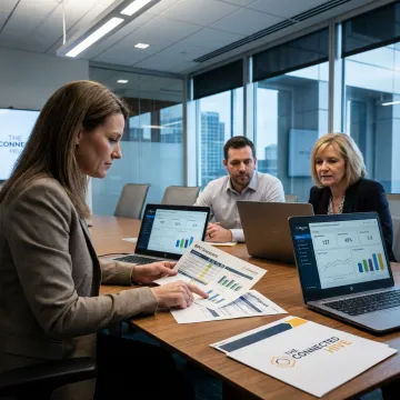 Consultant reviewing BPO vendor scorecards