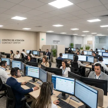 Colombia call center agents supporting customers