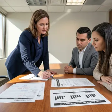 Consultant reviewing contact center outsourcing process