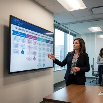 Consultant reviewing contact center outsourcing process