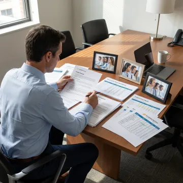 Consultant reviewing call center vendor options