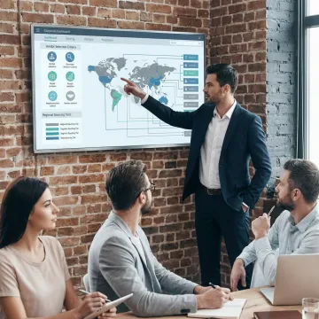 Consultant reviewing outsourcing partner selection process