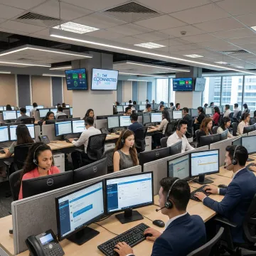 National call center team supporting customers