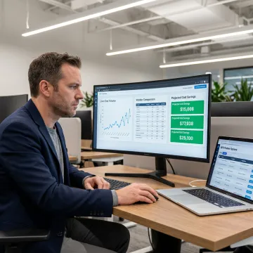 Consultant reviewing live chat outsourcing strategy