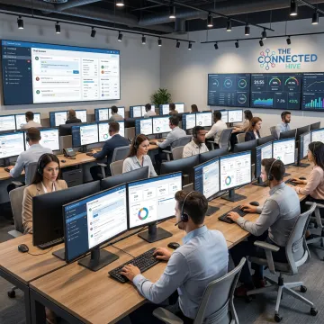 Modern smart call center operations hub
