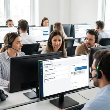 Education call center agents supporting students