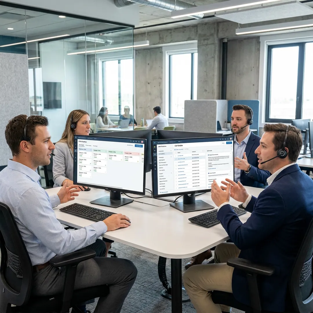 B2B cold calling team in a contact center