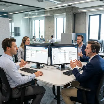 B2B cold calling team in a contact center