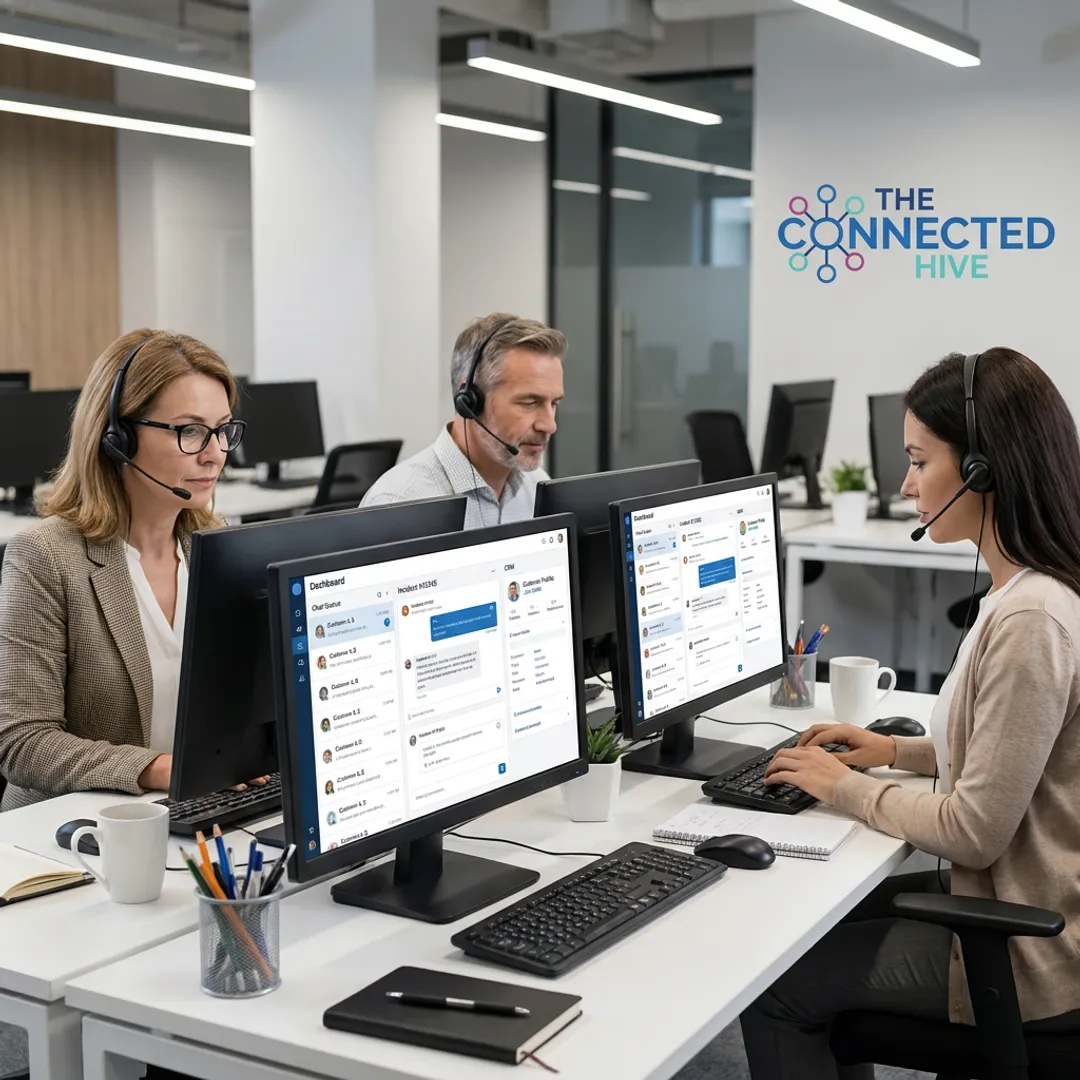 Enterprise help desk outsourcing team supporting customers