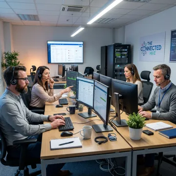 Outsourced IT helpdesk team supporting contact center customers