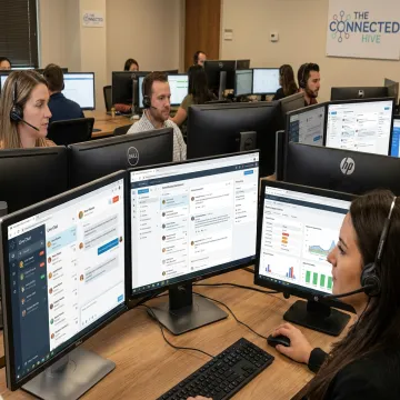 Live chat outsourcing agents supporting contact center customers